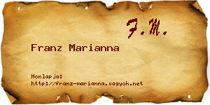 Franz Marianna névjegykártya